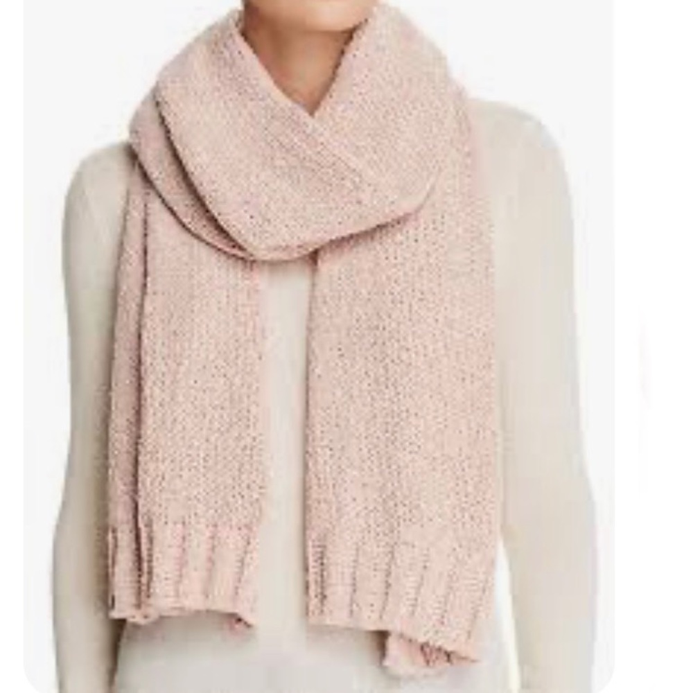 Echo Metallic Chenille Muffler Scarf Light Pink
